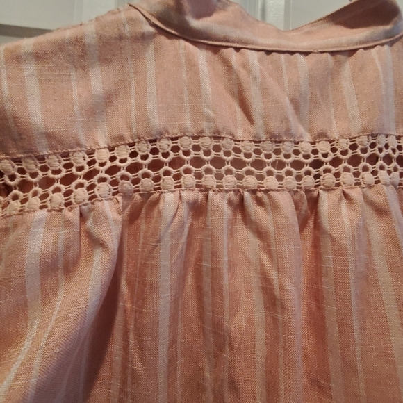 Simply Noelle NWT sz xxl. Pink white stripes.  Lace up neck. Cap sleeves - Picture 7 of 7